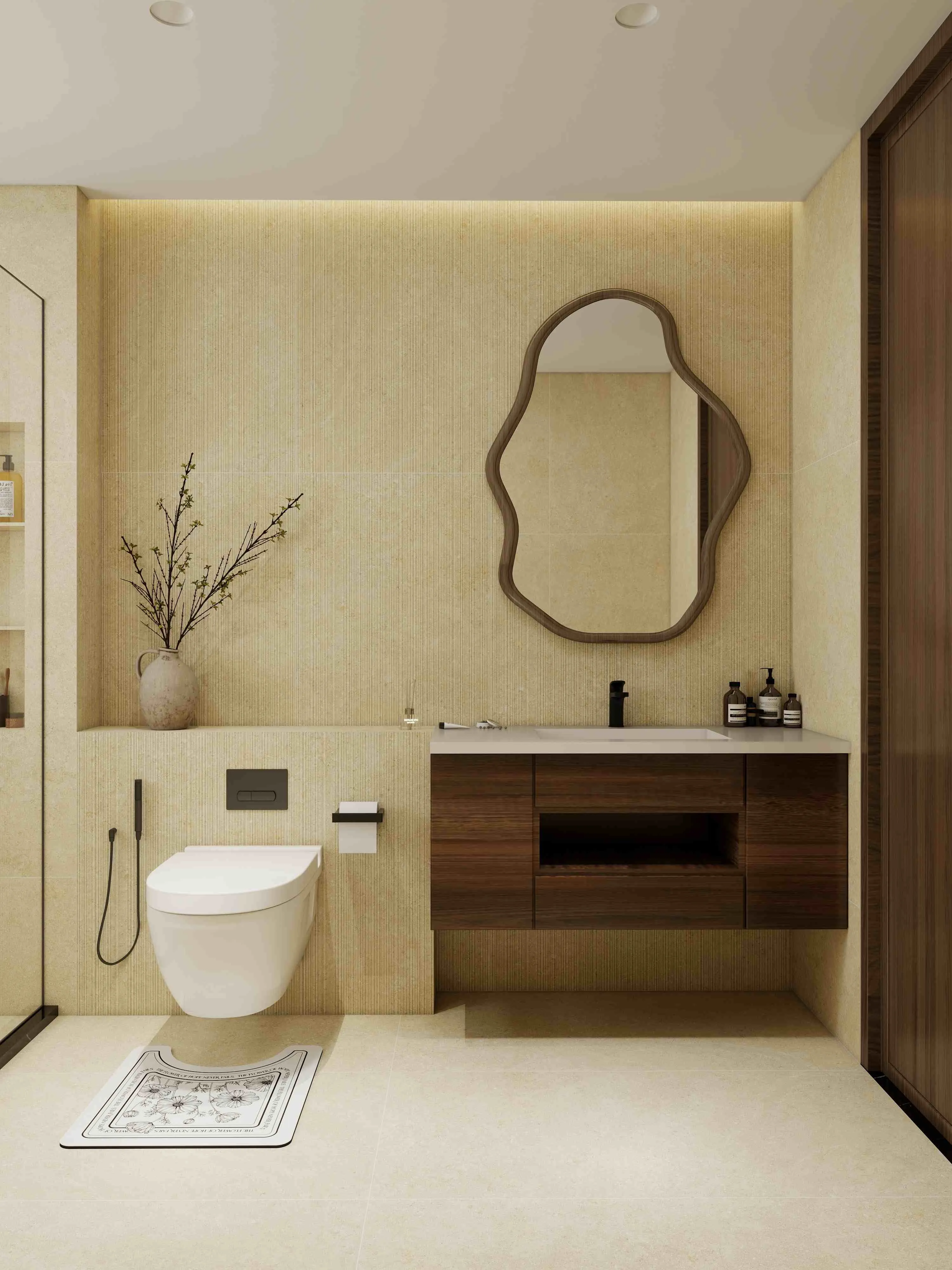 Light Warm Beige Fluted Limestone Molded Antique Finish Wall & Floor Tile