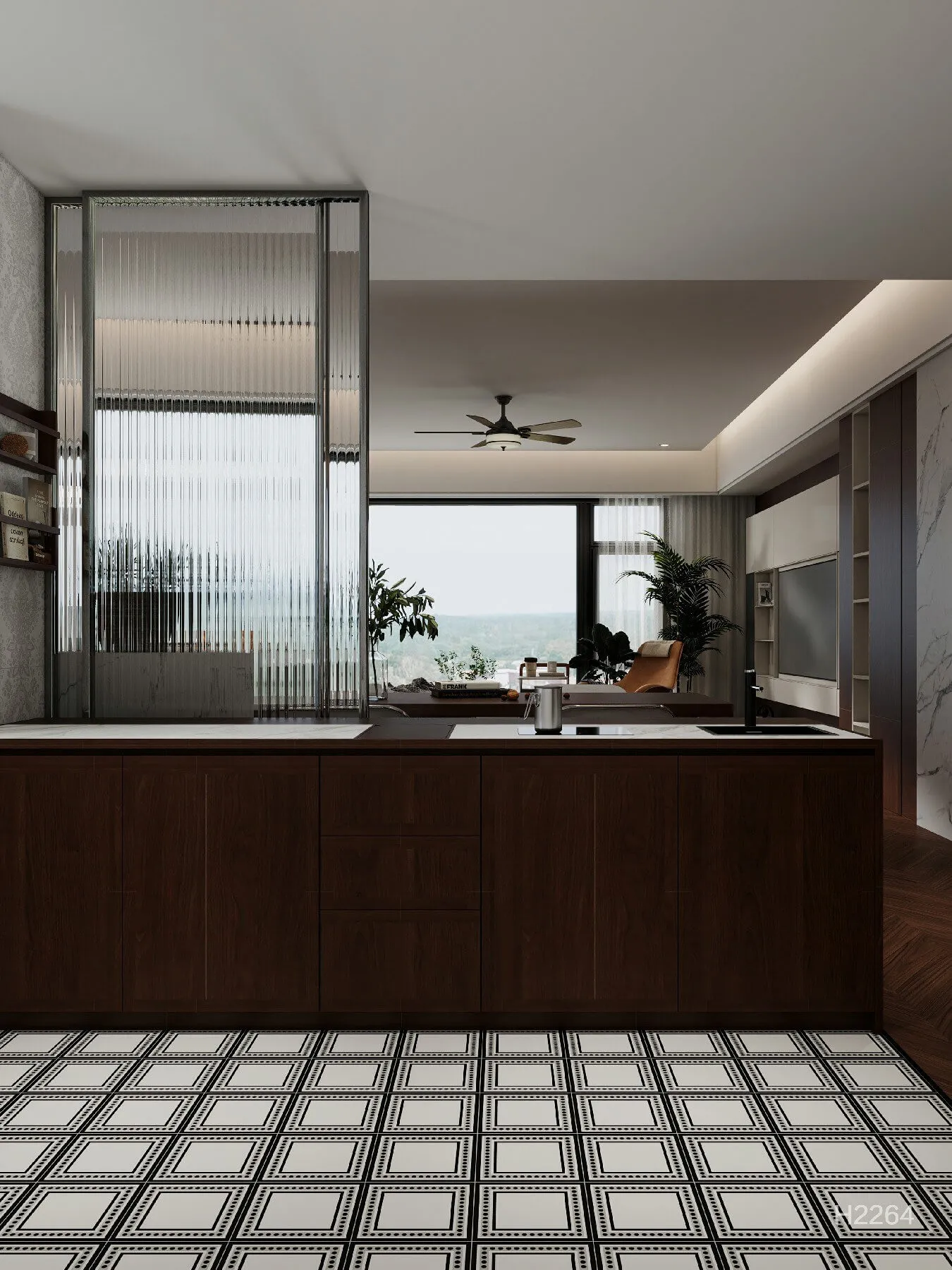 Black White Geometric Decorative Tile for Wall & Floor