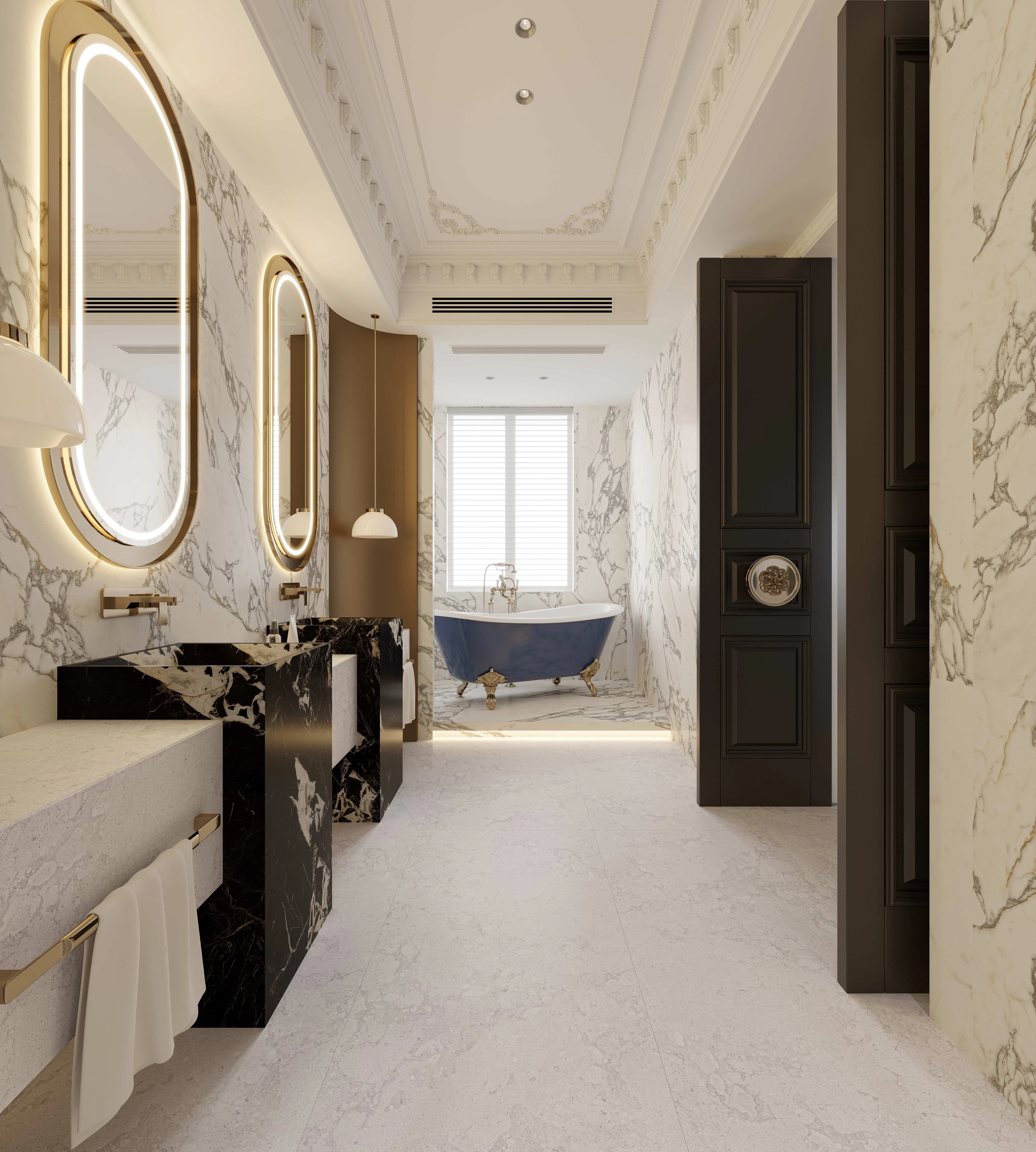 Warm White Arabescato Gold Marble-Look Porcelain Wall/Floor Tile