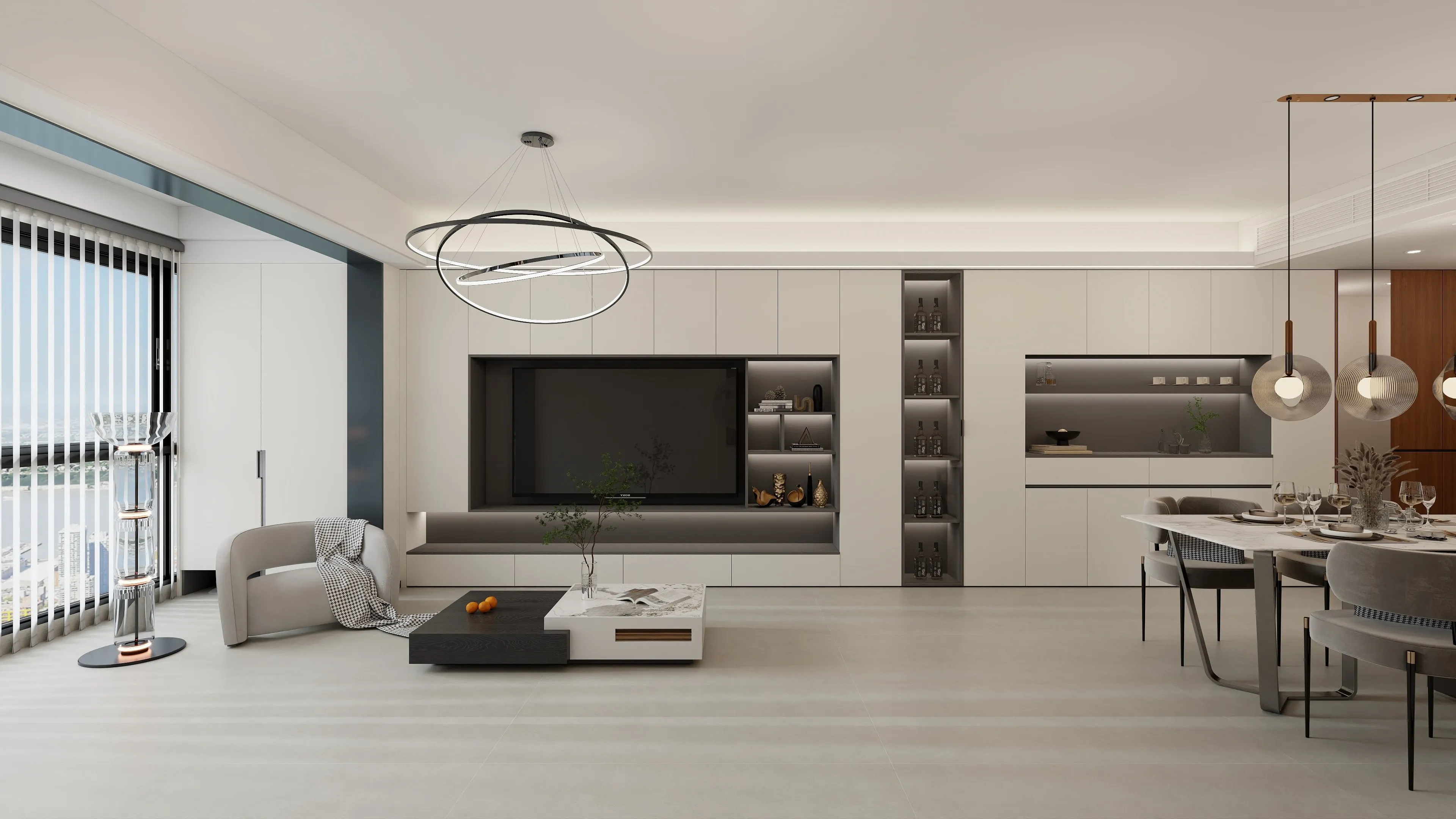 Soft Light Warm Grey Limestone Cement-Look Porcelain Wall/Floor Tile