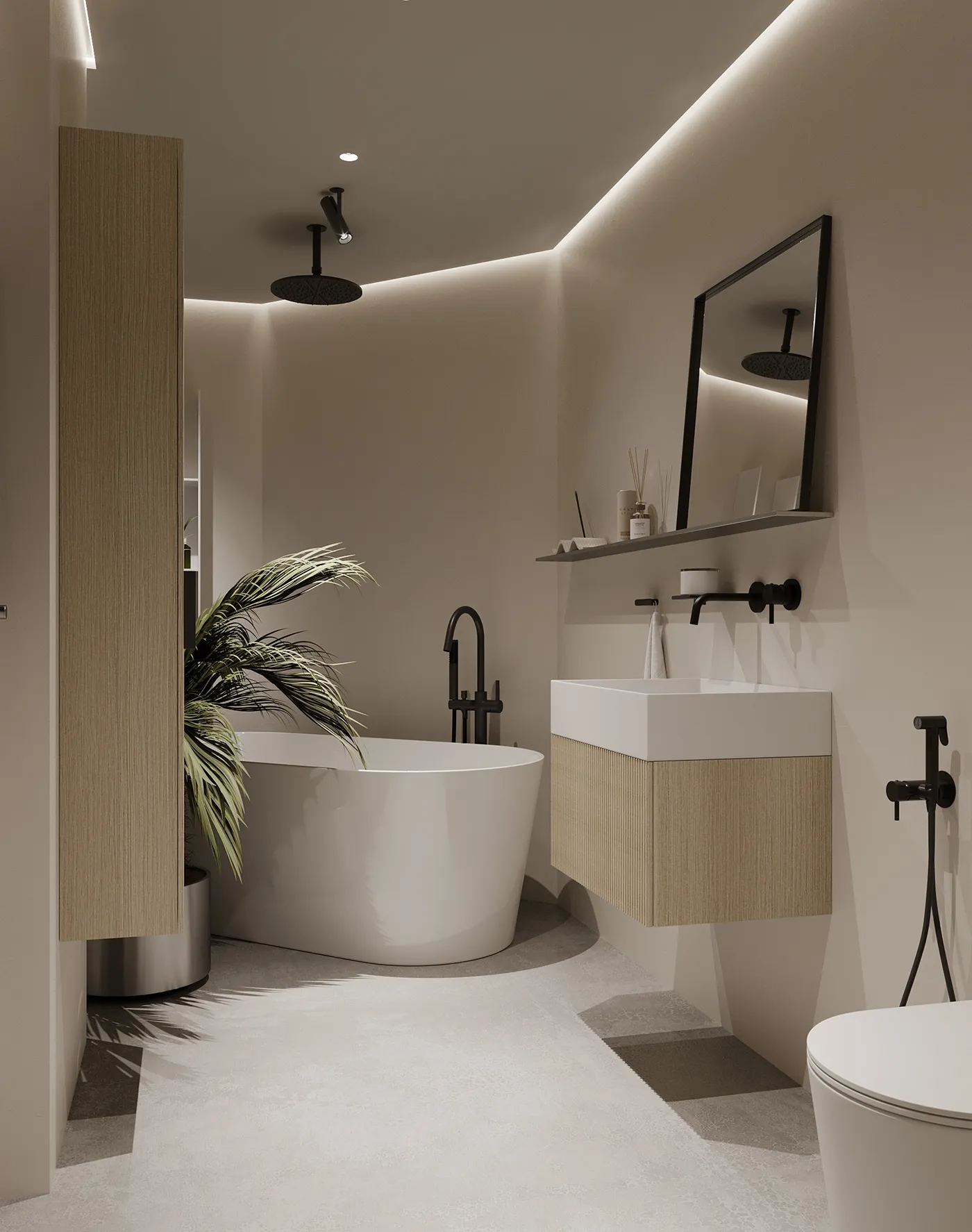 Light Greige Limestone Cement-Look Porcelain Wall/Floor Tile