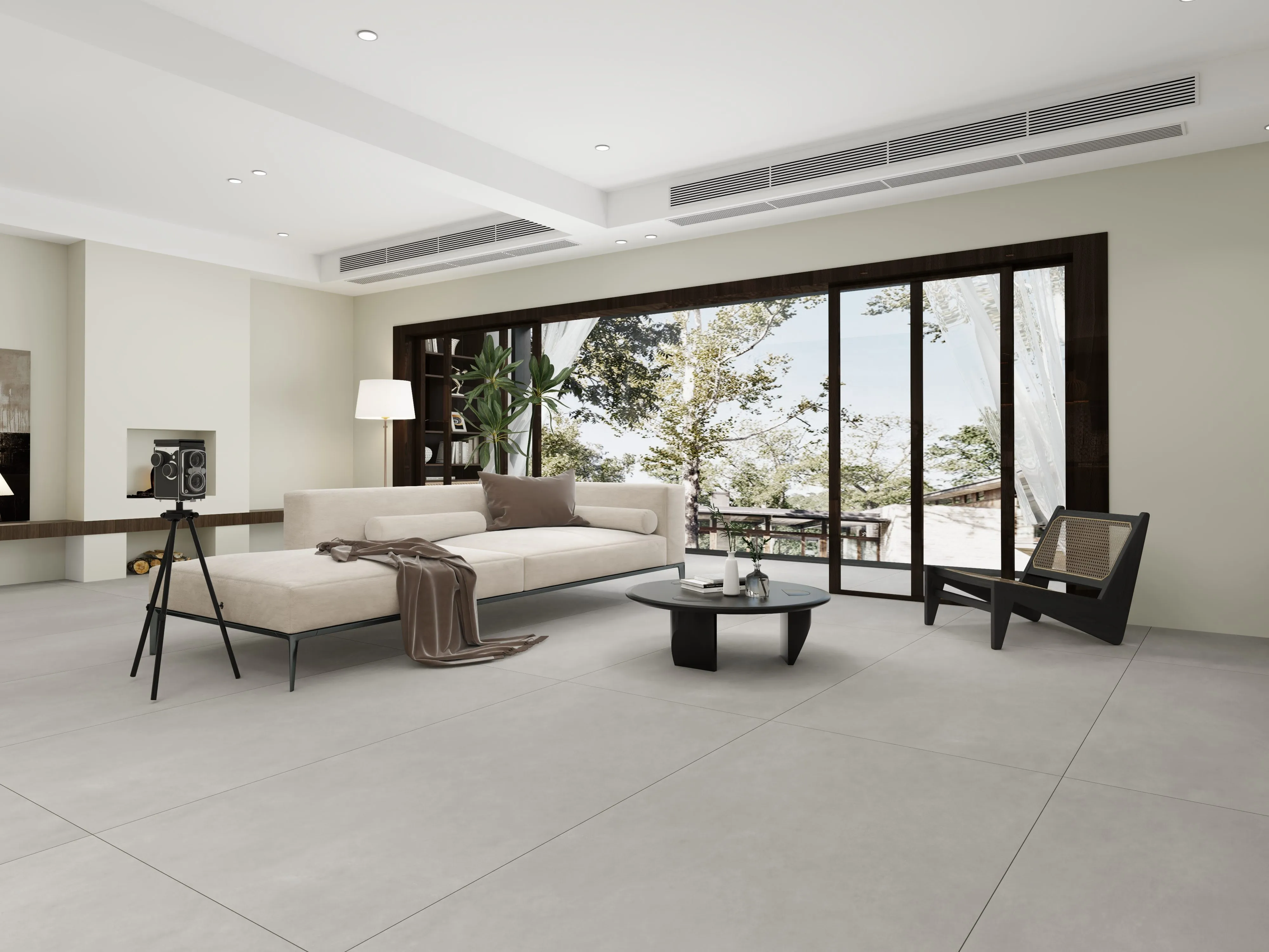 Soft Mist Grey Sandstone-Look Porcelain Wall/Floor Tile