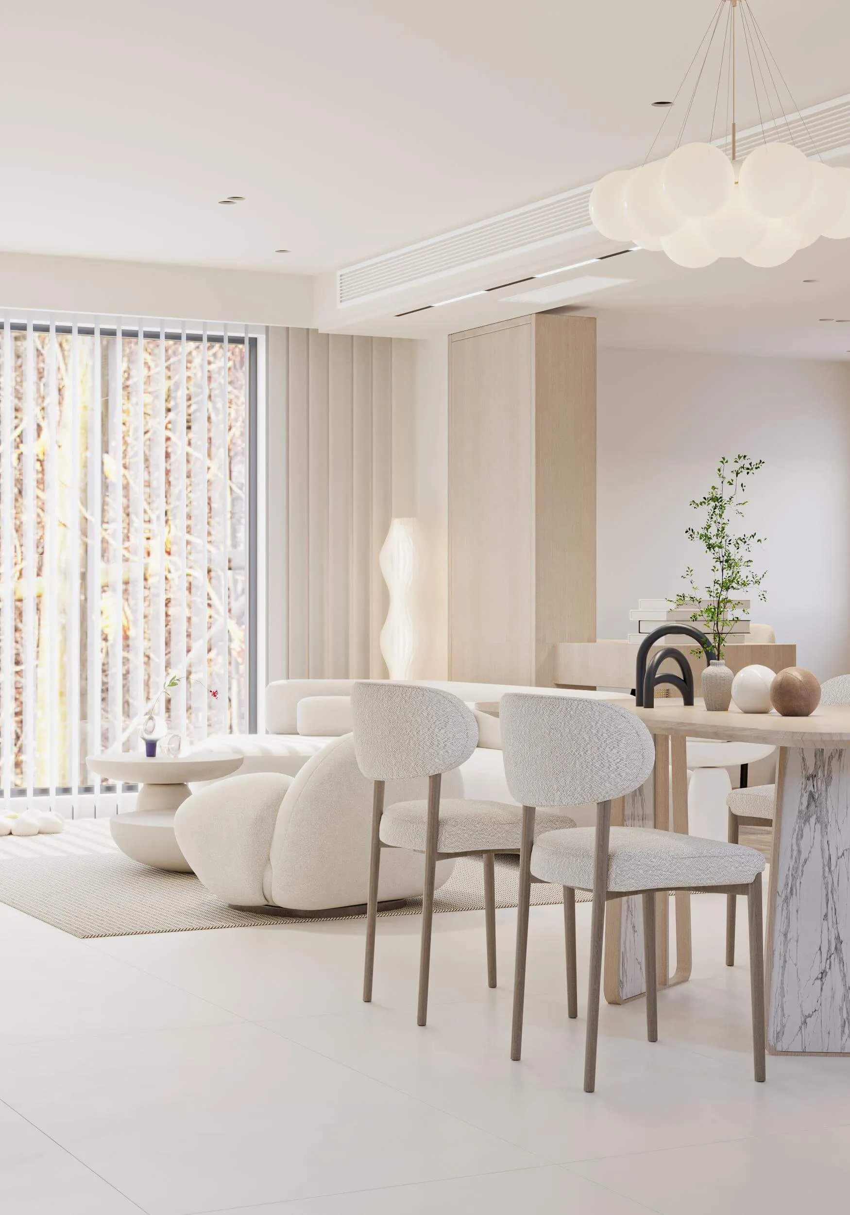 Warm White Plaster-Look Porcelain Wall/Floor Tile