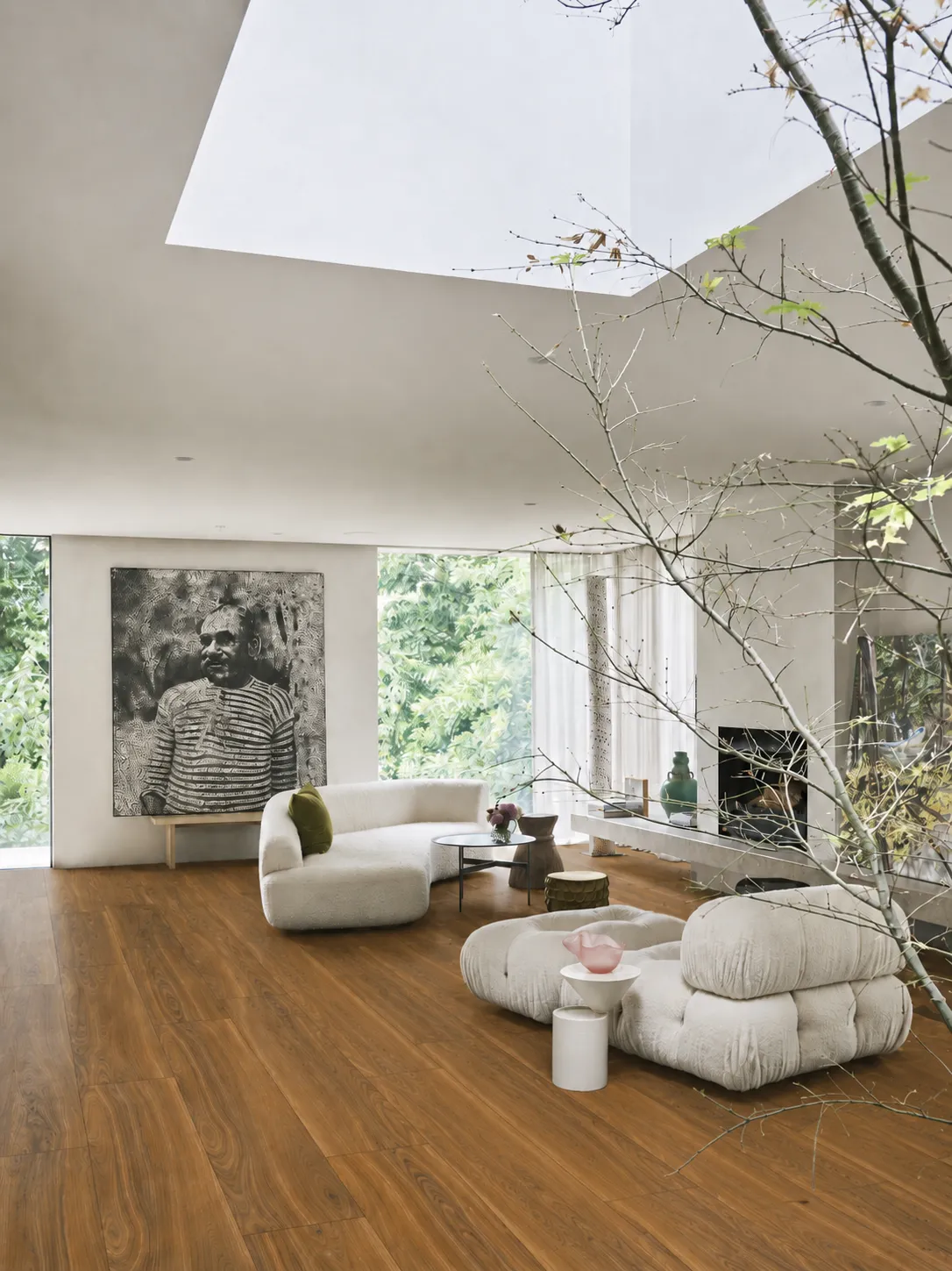 Golden Brown Teak Wood Look Porcelain Tile for Wall and Floor