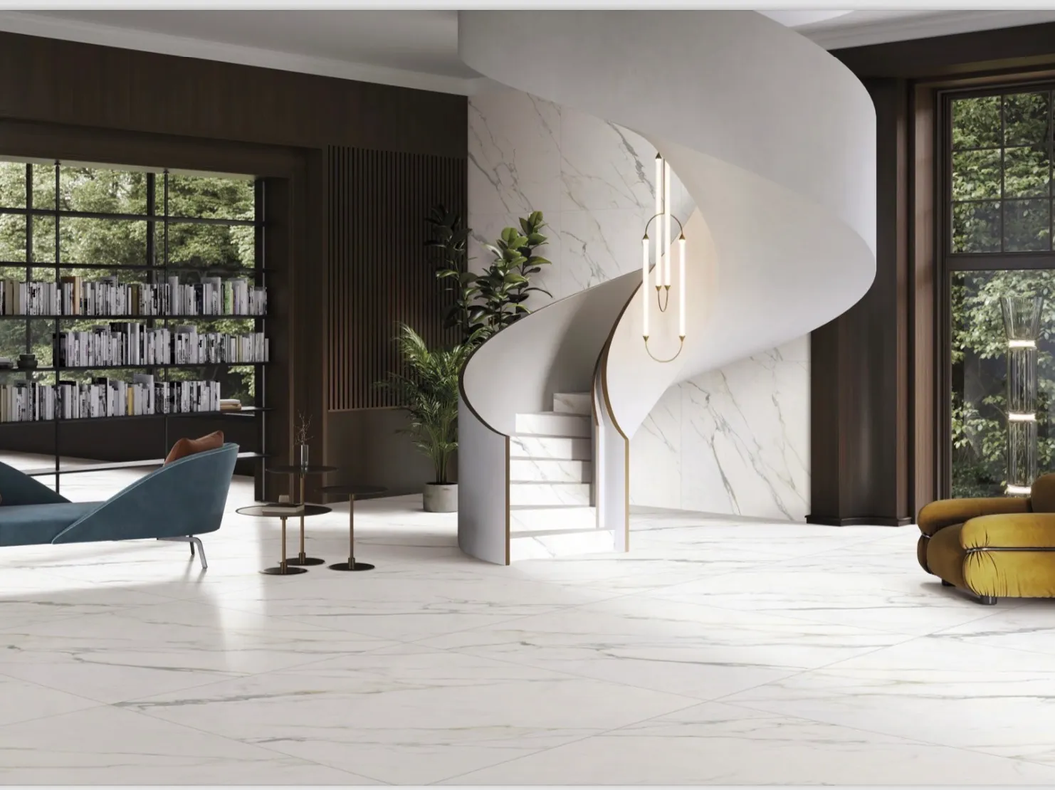 White Random carracata Marble-Look  for Wall and Floor