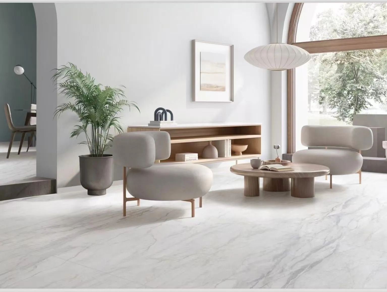 White Random jazz & carracata Marble-Look  for Wall and Floor