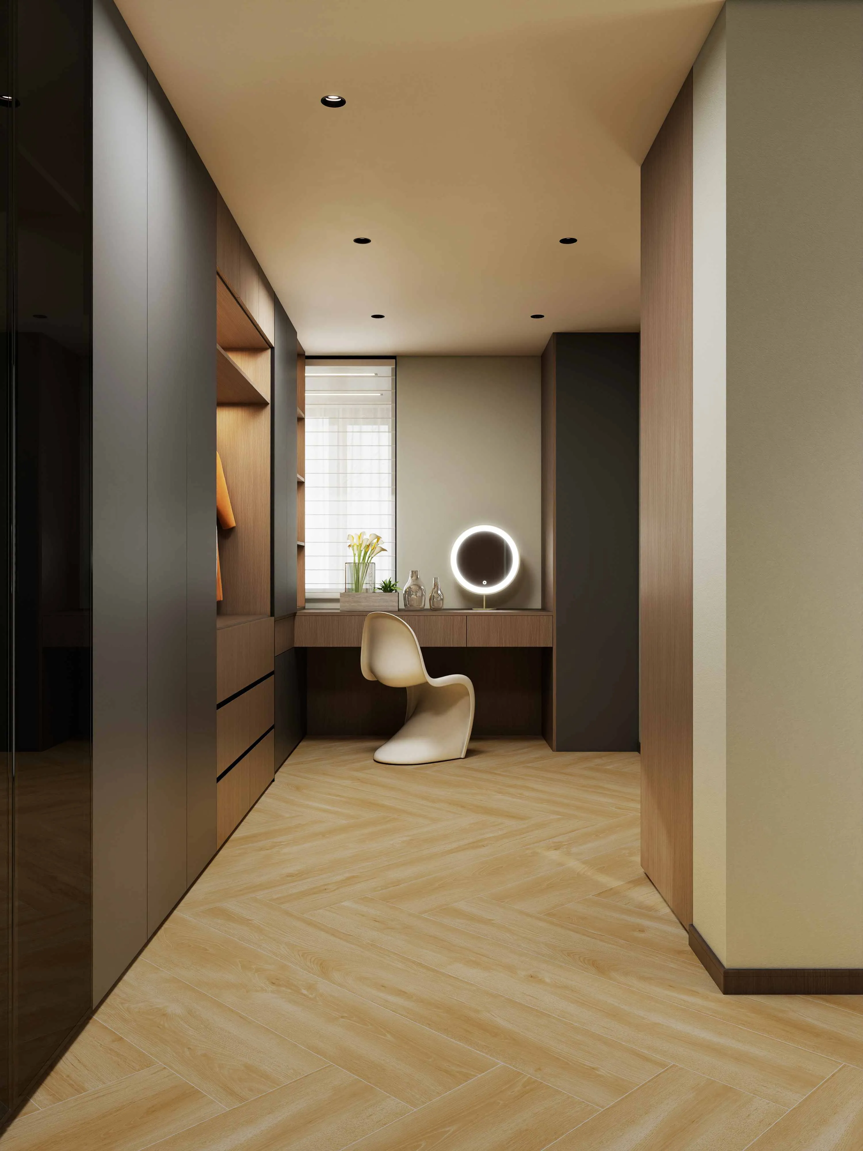 Taupe Brown Oak Wood-Look Porcelain Tile for Wall and Floor