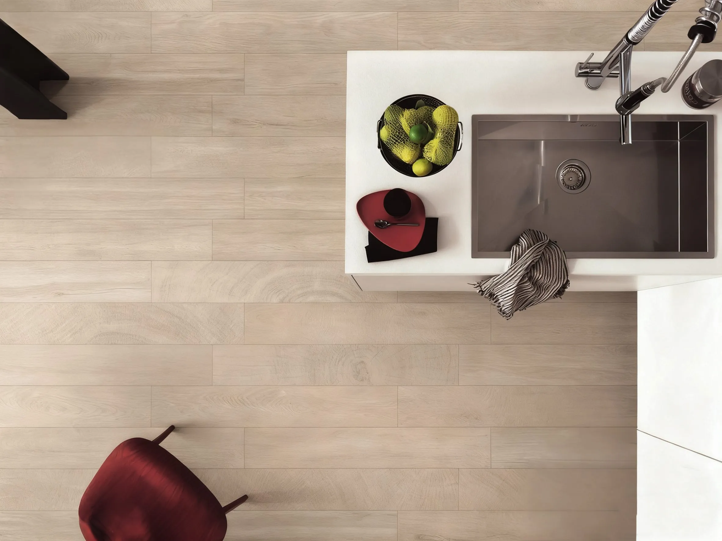 Light Greige Ash Wood-Look Porcelain Tile for Wall and Floor