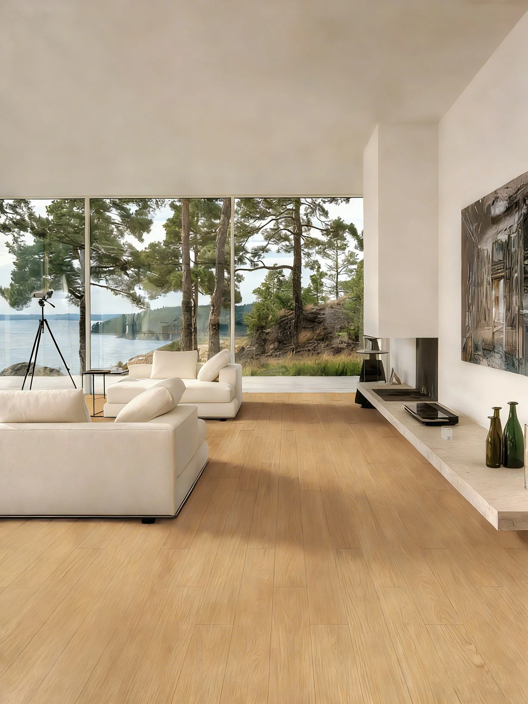Natural Beige Oak Wood-Look Porcelain Tile for Wall and Floor
