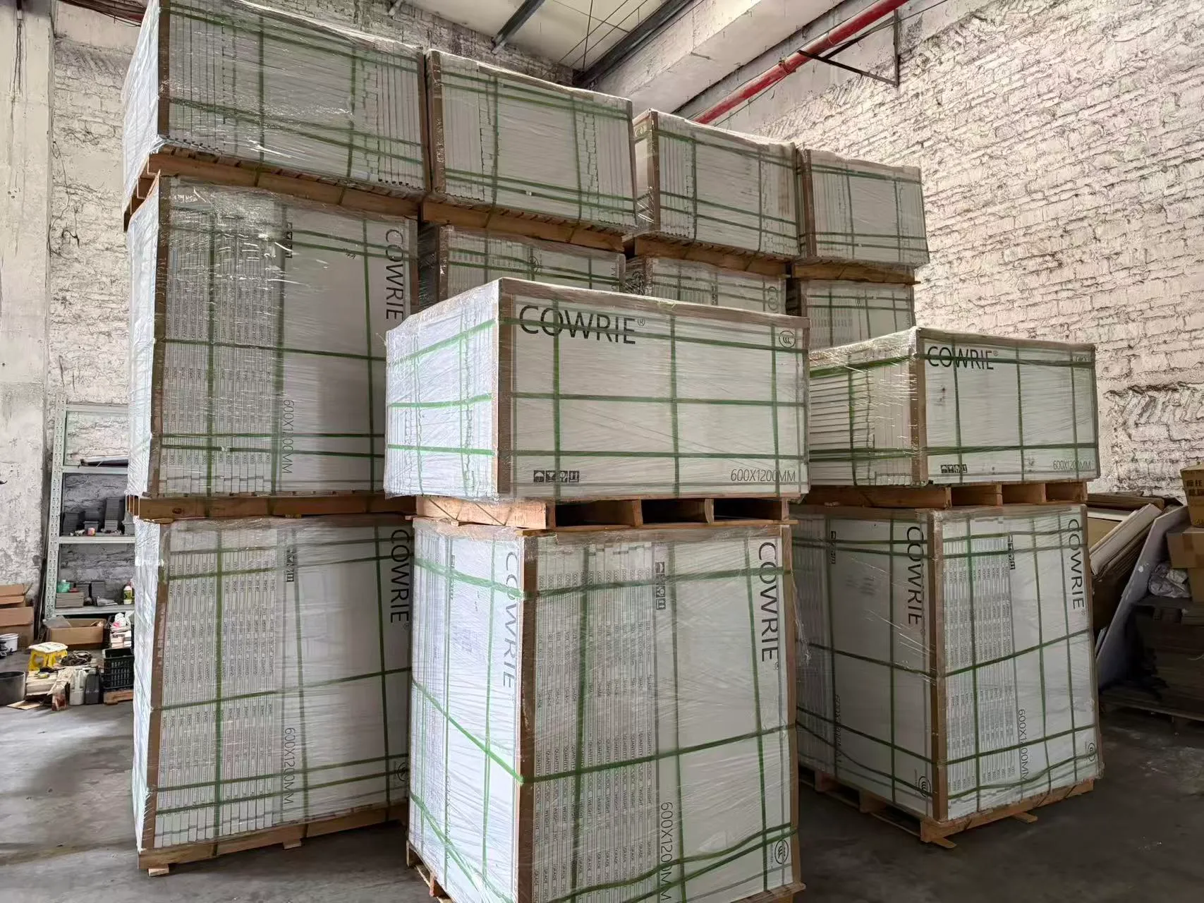 Sandstone Look Tiles Delivered to Singapore - Container Loading 2