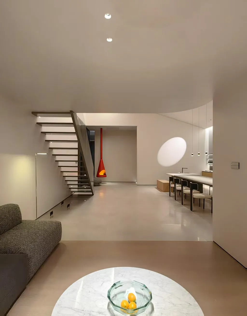 Warm Minimalism Interior Design Company with Beige Tiles - Warm Minimalism Interior Design Company with Beige Tiles 2