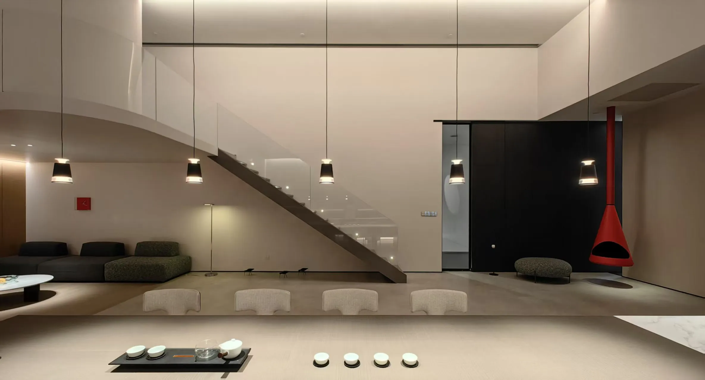 Warm Minimalism Interior Design Company with Beige Tiles - Warm Minimalism Interior Design Company with Beige Tiles 4