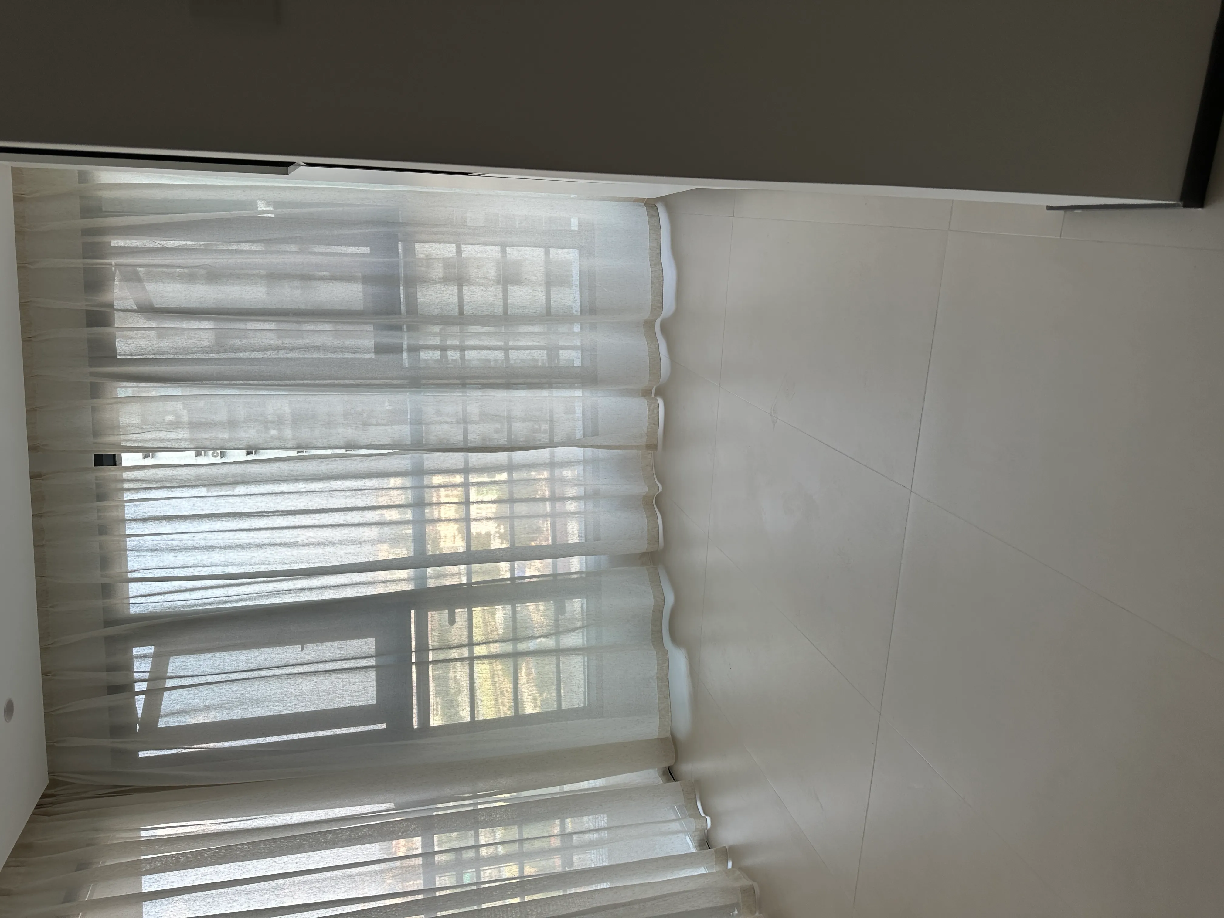 Modern Minimalist Apartment with Concrete Look Tiles - Modern Minimalist Balcony with Concrete Look Tiles