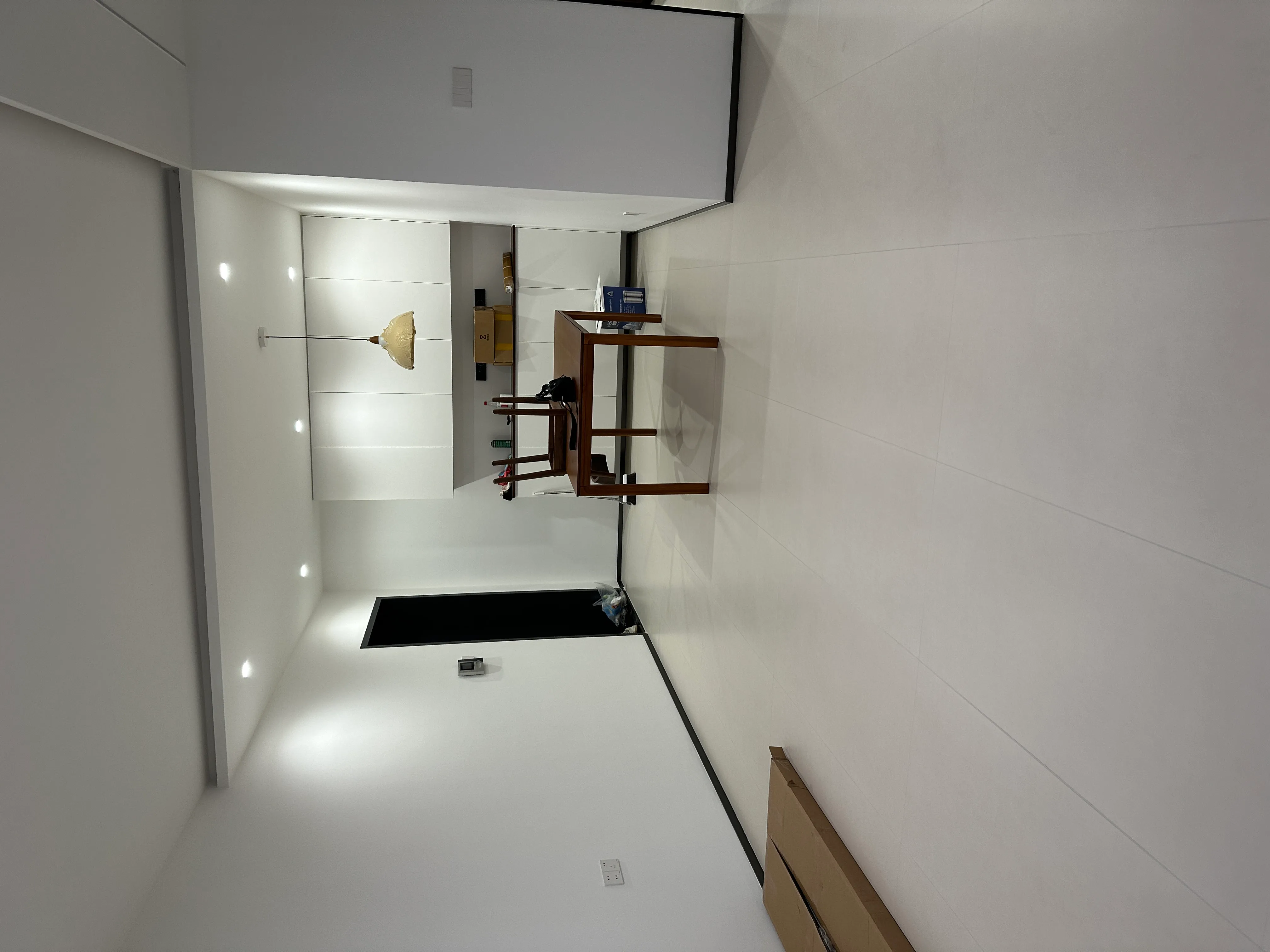 Modern Minimalist Apartment with Concrete Look Tiles - Modern Minimalist Living Room with Concrete Look Tiles  2