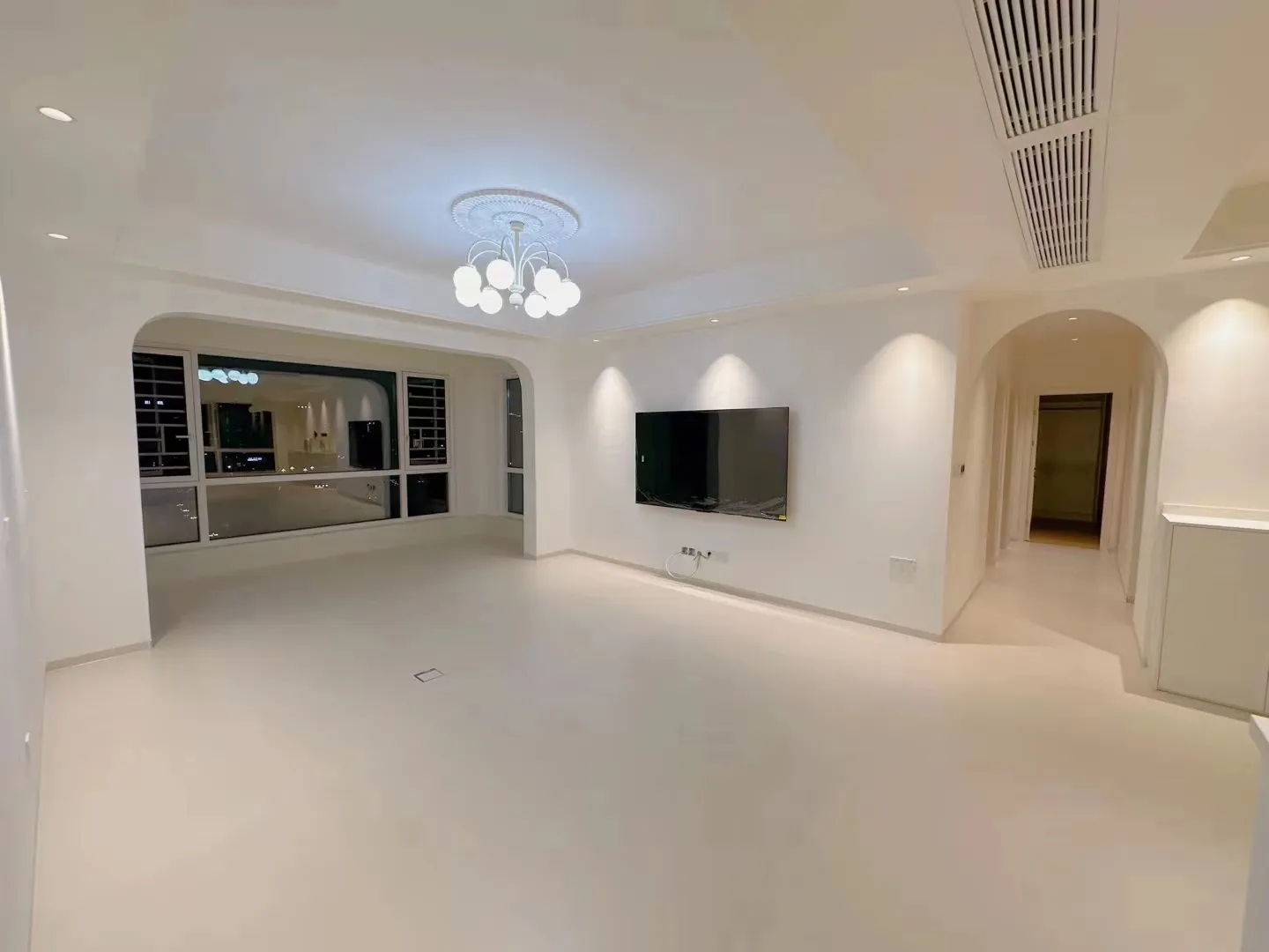 Modern Minimalist Apartment with Limestone Look Tiles - Modern Minimalist Living Room with Limestone Look Tiles 1